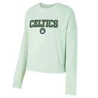 Ensemble haut à manches longues et short tri-blend Elevation vert clair Boston Celtics de Concepts Sport pour femme