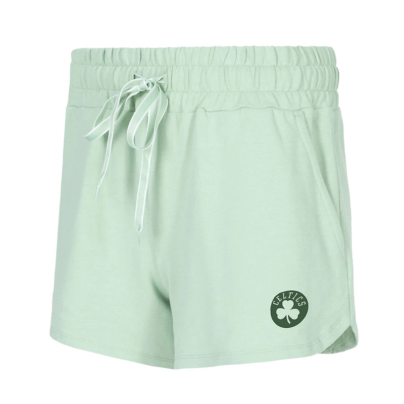 Women's Concepts Sport  Light Green Boston Celtics Elevation Tri-Blend Long Sleeve Top & Shorts Set