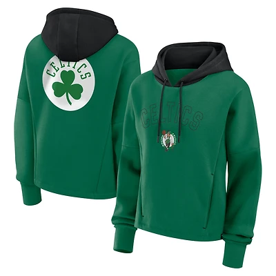 Women's Fanatics  Kelly Green Boston Celtics Post Up Boxy Pullover Hoodie