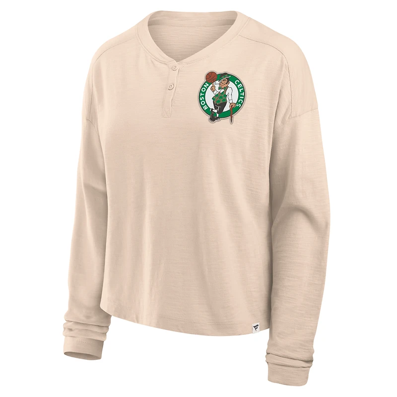 T-shirt à manches longues tendance Boston Celtics Fanatics Natural pour femme