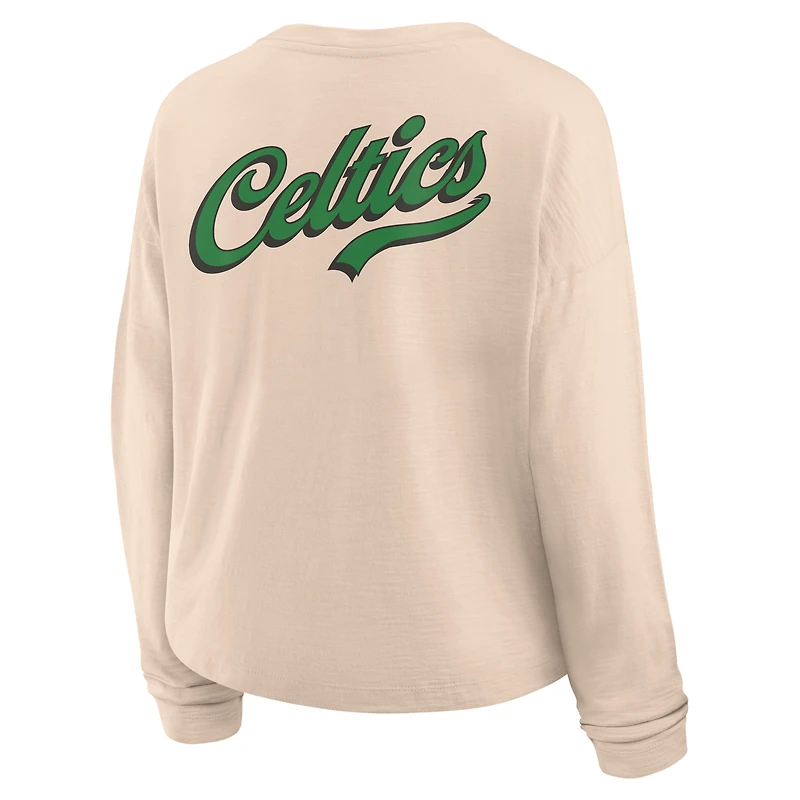 T-shirt à manches longues tendance Boston Celtics Fanatics Natural pour femme