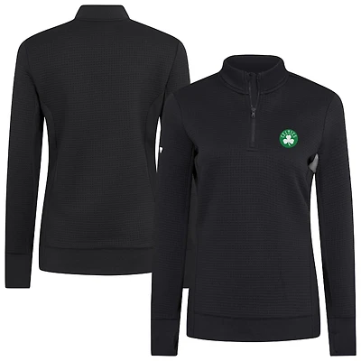 Women's Levelwear  Black Boston Celtics Cushion Quarter-Zip Pullover