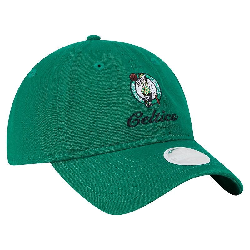 Women's New Era  Kelly Green Boston Celtics Gameday Preppy 9TWENTY Adjustable Hat