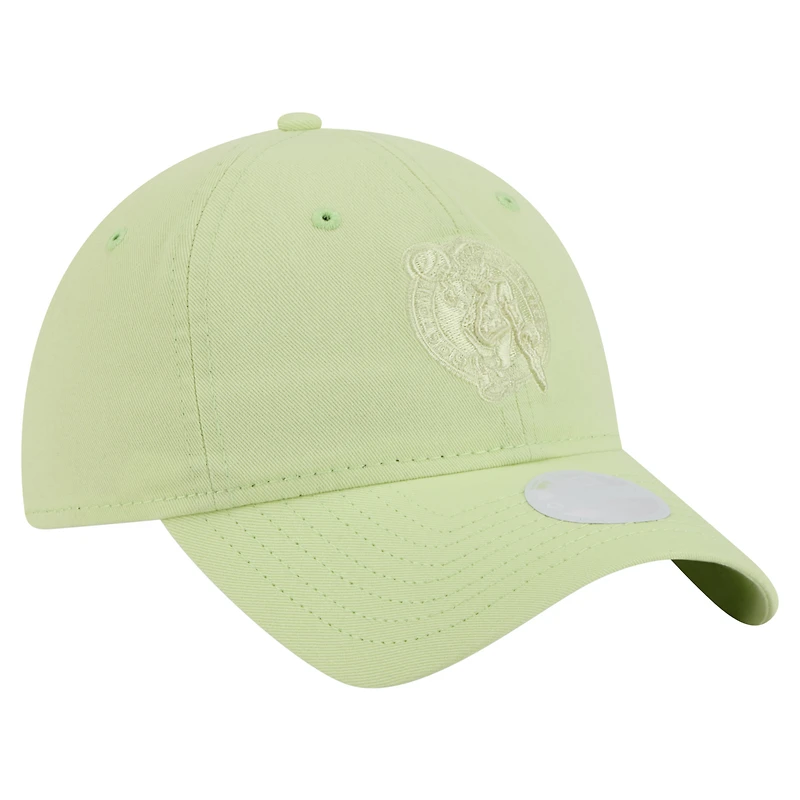 Casquette ajustable New Era 9TWENTY Colorpack vert clair pour femme des Boston Celtics
