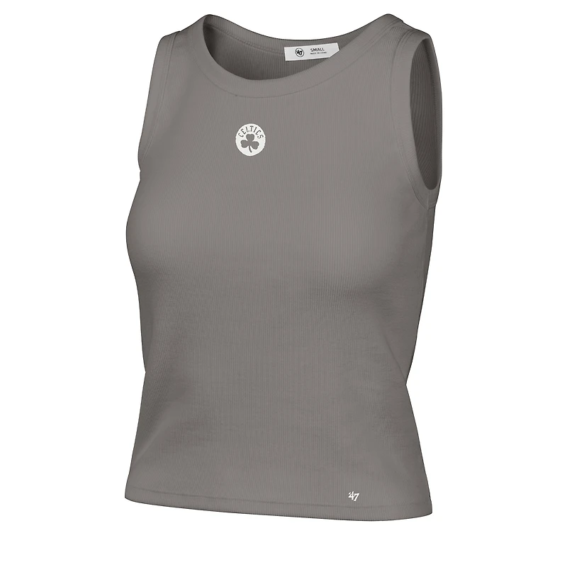 Women's '47 Gray Boston Celtics Cropped Skyhook Baby Rib Tank