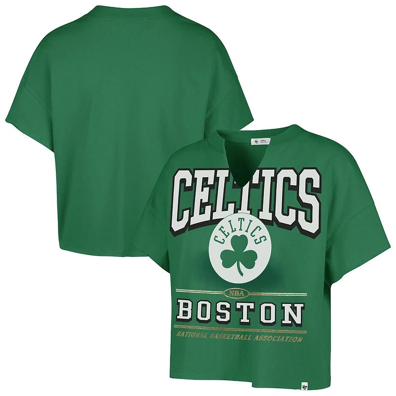 Women's '47 Kelly Green Boston Celtics Elation Oversized Notch Neck T-Shirt