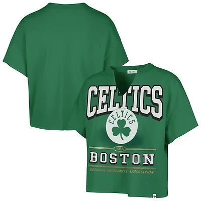 Women's '47 Kelly Green Boston Celtics Elation Oversized Notch Neck T-Shirt