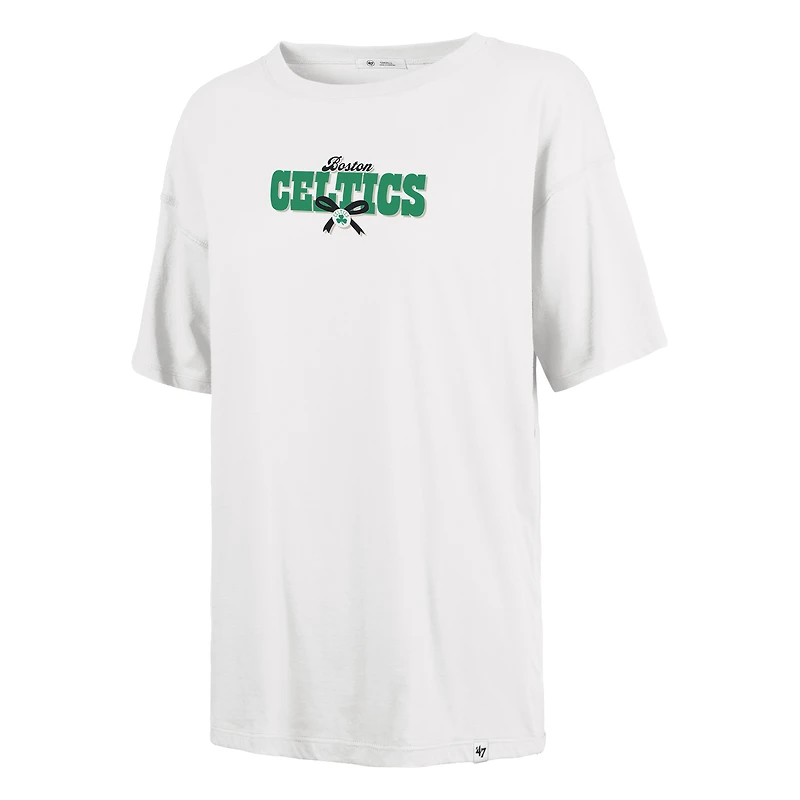 Women's '47 White Boston Celtics Bow and Banner Sadie T-Shirt
