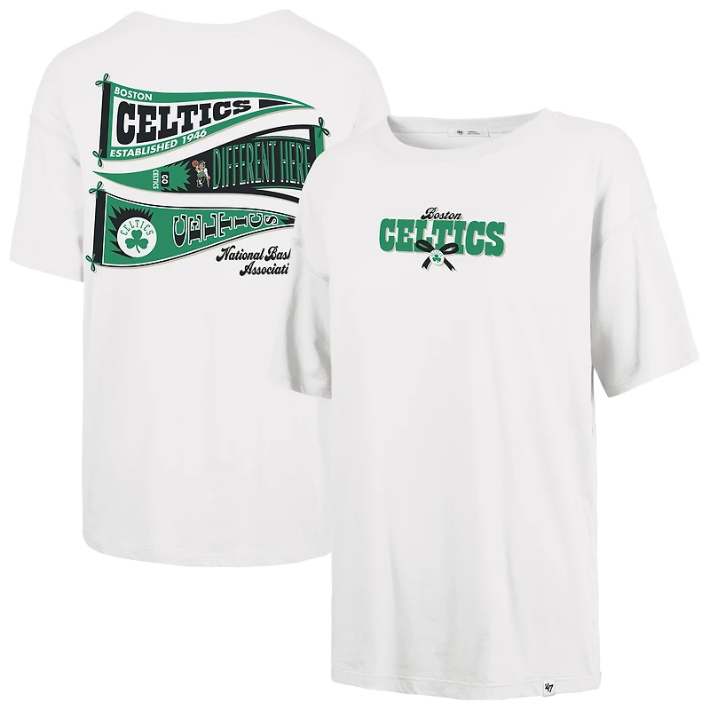 Women's '47 White Boston Celtics Bow and Banner Sadie T-Shirt
