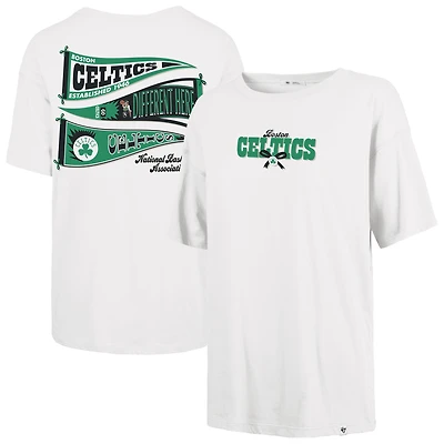 Women's '47 White Boston Celtics Bow and Banner Sadie T-Shirt