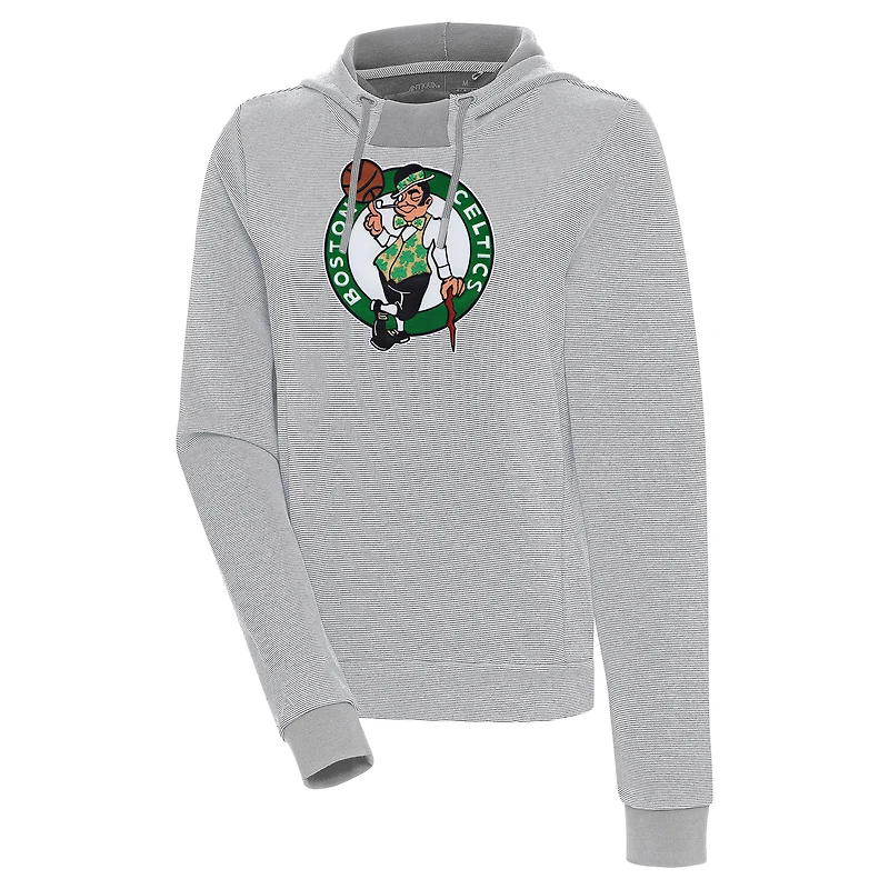Sweat à capuche gris Antigua pour femme, motif Axe Bunker Tri-Blend des Celtics de Boston