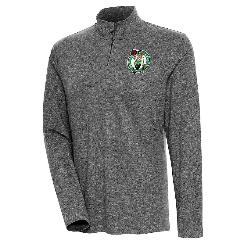 Pull-over à fermeture éclair quart de tour Antigua Heather Boston Celtics Confront pour femme