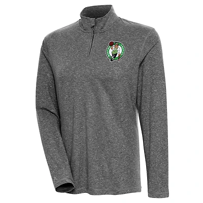 Pull-over à fermeture éclair quart de tour Antigua Heather Boston Celtics Confront pour femme