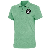 Polo Antigua Heather Kelly Green pour femme, motif métallisé brossé, Boston Celtics