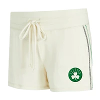 Ensemble haut à manches longues et short en tricot kaki Hacci pour femme Concepts Sport Cream Boston Celtics