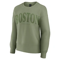 Women's Fanatics Olive Boston Celtics Elements Flow Pullover Sweatshirt