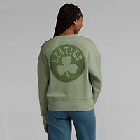 Women's Fanatics Olive Boston Celtics Elements Flow Pullover Sweatshirt