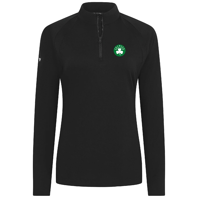 Haut noir à fermeture éclair quart de tour Flex Insignia 2.0 des Boston Celtics pour femme Levelwear