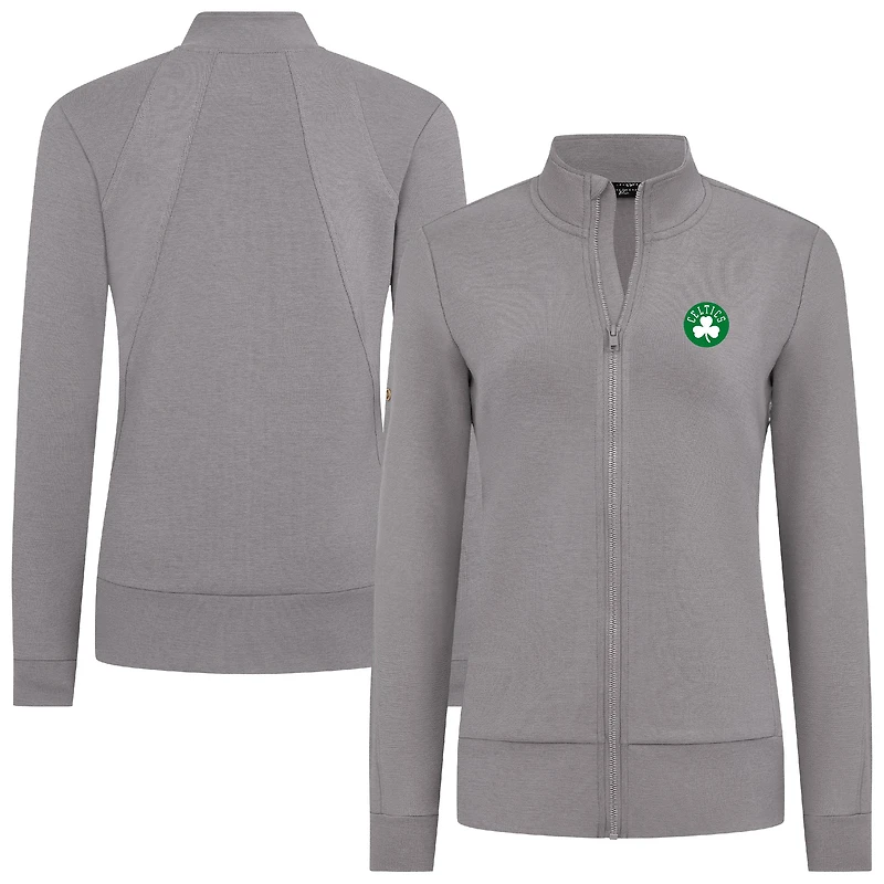 Women's Levelwear Gray Boston Celtics Shine Full-Zip Jacket