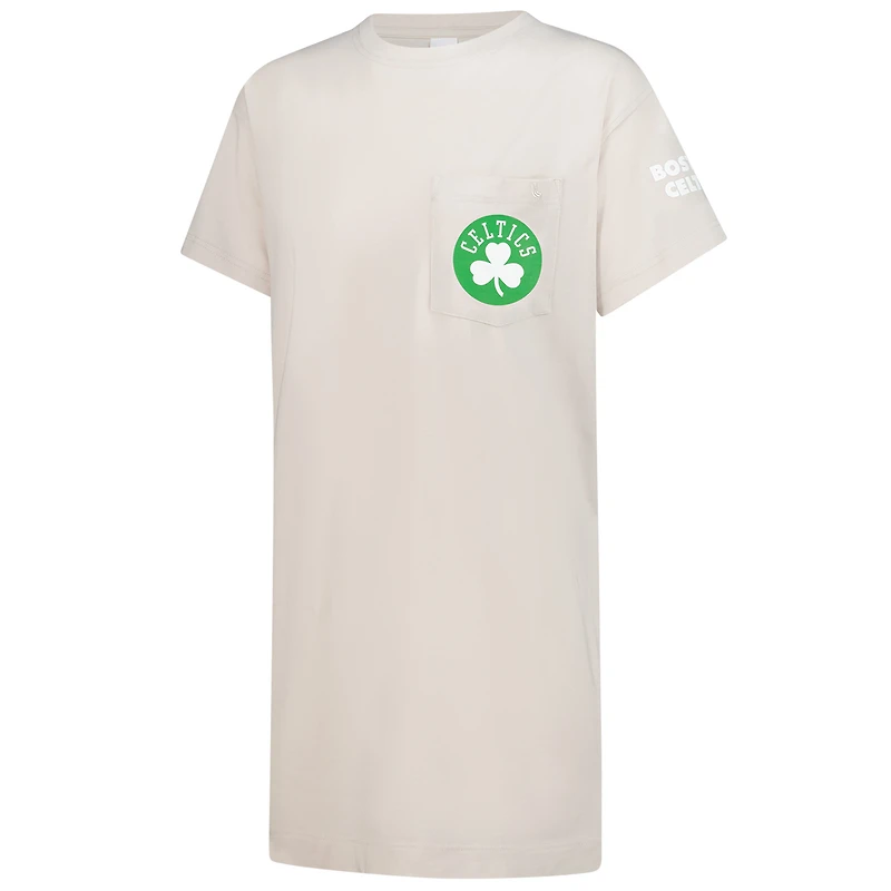 Women's Lolë  Cream Boston Celtics Effortless Tri-Blend T-Shirt Dress