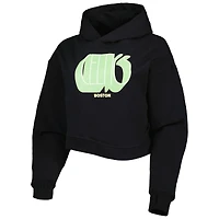 Sweat à capuche court Lusso Black Boston Celtics Layla World Tour pour femme