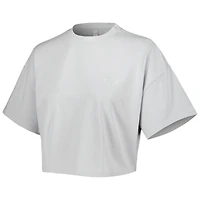 Women's Lusso Gray Boston Celtics Nola Faded Tonal Cropped T-Shirt