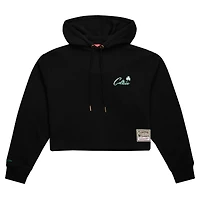 Sweat à capuche court noir Boston Celtics Hardwood Classics pour femme Mitchell & Ness