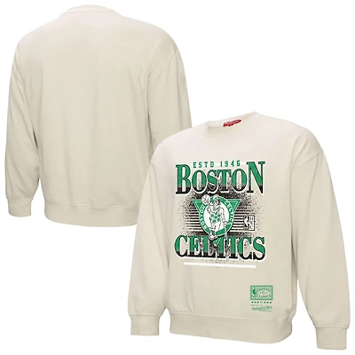 Sweat-shirt à capuche Boston Celtics Oversprayed de couleur crème Mitchell & Ness pour femme