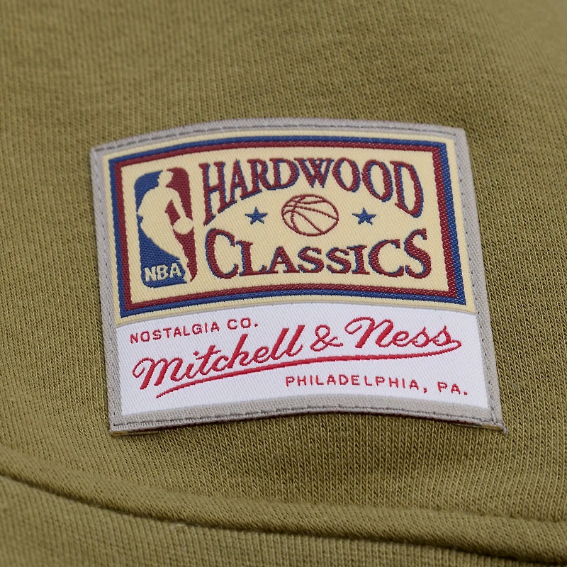 Women's Mitchell & Ness  Olive Boston Celtics Lightweight Script Sweatshirt