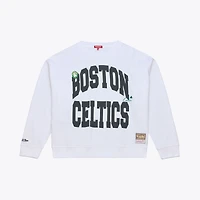 Sweat-shirt léger blanc Mitchell & Ness Boston Celtics pour femme