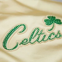 Veste courte en satin doré à boutons-pression Boston Celtics Mitchell & Ness x DANNIJO pour femme