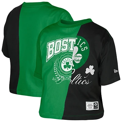 T-shirt court boxy vert recyclé Boston Celtics pour femme New Era