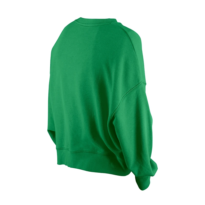 Women's New Era Kelly Green Boston Celtics Boxy Throwback Mineral Wash Sweatshirt