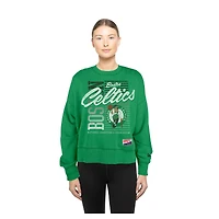 Women's New Era Kelly Green Boston Celtics Boxy Throwback Mineral Wash Sweatshirt