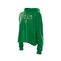 Women's New Era Kelly Green Boston Celtics Glam Game Open Back Hoodie