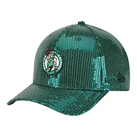 Women's New Era  Kelly Green Boston Celtics Sequin M-Crown 9FORTY Adjustable Hat