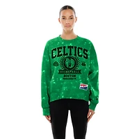 Sweat-shirt à col rond New Era Kelly Green Boston Celtics Throwback Collection pour femme, délavé minéral