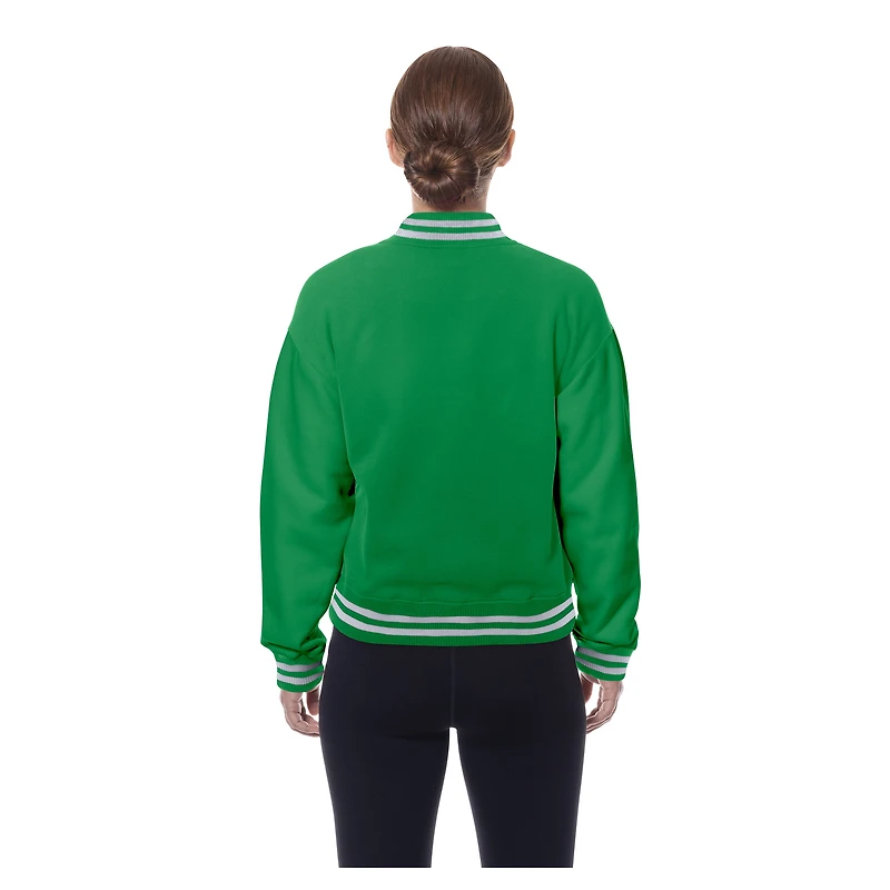 Veste à boutons-pression rétro Boston Celtics de New Era pour femme, vert Kelly