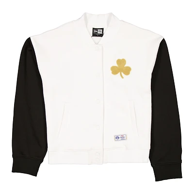 Women's New Era White/Black Boston Celtics 2025/26 City Edition Full-Snap Fleece Jacket