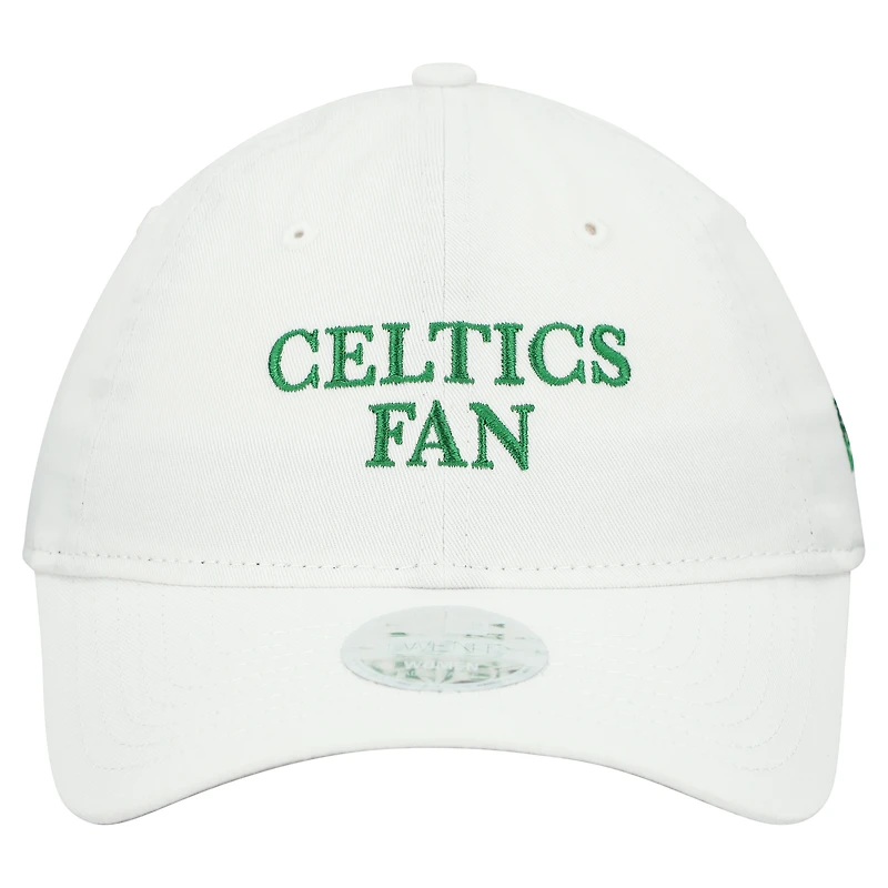 Casquette ajustable New Era blanche Boston Celtics Team Fan 9TWENTY pour femme
