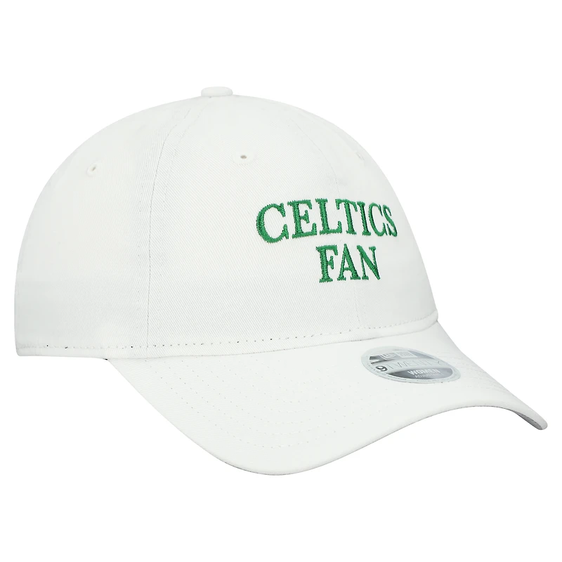 Women's New Era White Boston Celtics Team Fan 9TWENTY Adjustable Hat