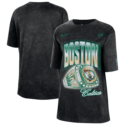 T-shirt Nike noir Boston Celtics Courtside Original Content vintage délavé pour femme