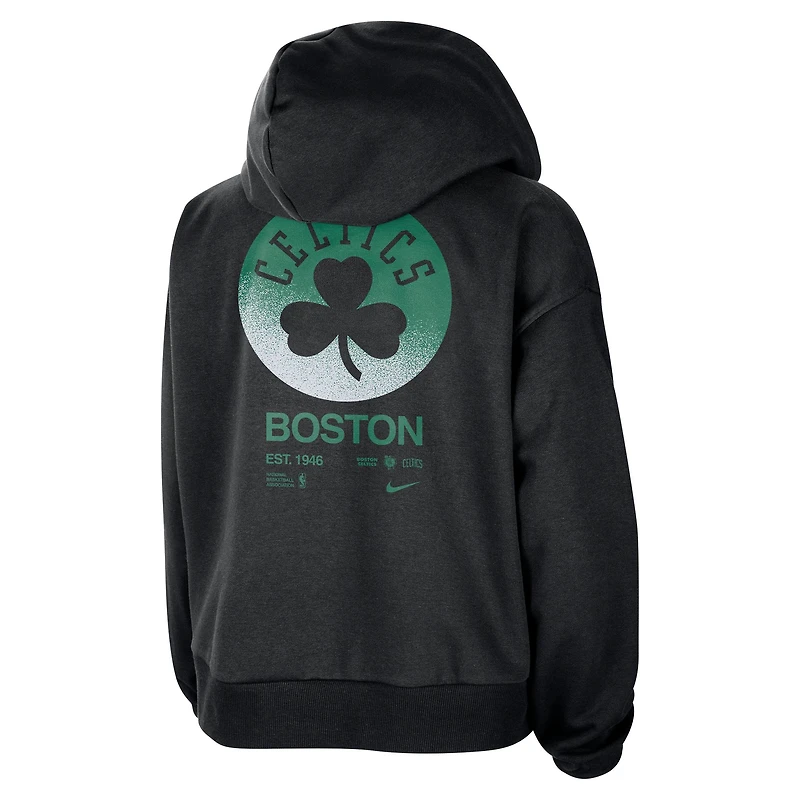 Women's Nike Black Boston Celtics Courtside Standard Issue Performance Pullover Hoodie