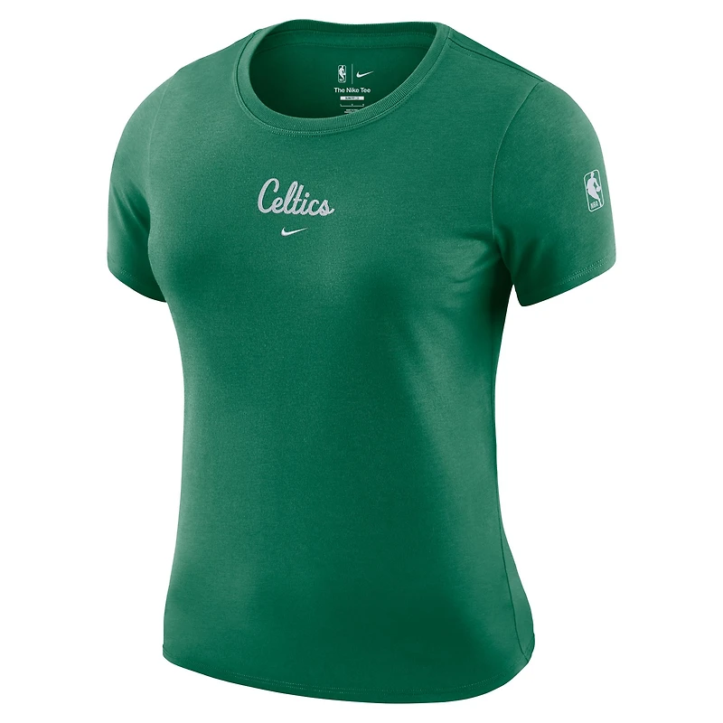 Women's Nike Kelly Green Boston Celtics Courtside Modest Cropped Tri-Blend T-Shirt