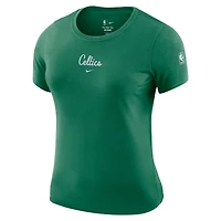 Women's Nike Kelly Green Boston Celtics Courtside Modest Cropped Tri-Blend T-Shirt