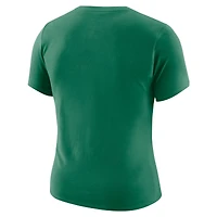 Women's Nike Kelly Green Boston Celtics Courtside Modest Cropped Tri-Blend T-Shirt