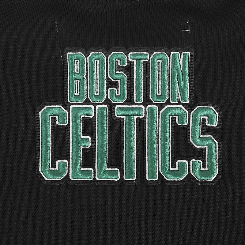 Sweat-shirt court Pro Standard noir pour femme avec code régional des Boston Celtics
