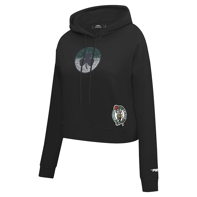Sweat à capuche court Pro Standard pour femme, motif Jewels des Boston Celtics, noir