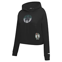 Sweat à capuche court Pro Standard pour femme, motif Jewels des Boston Celtics, noir