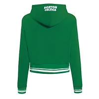 Women's Pro Standard Kelly Green Boston Celtics Script Tail Cropped Pullover Hoodie